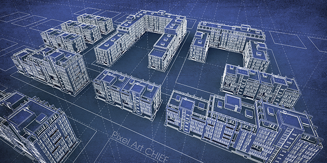 3D Çizgisel Mavi Sayfalar - Blue Print 3D Çizgisel Mavi Sayfalar - Blue Print